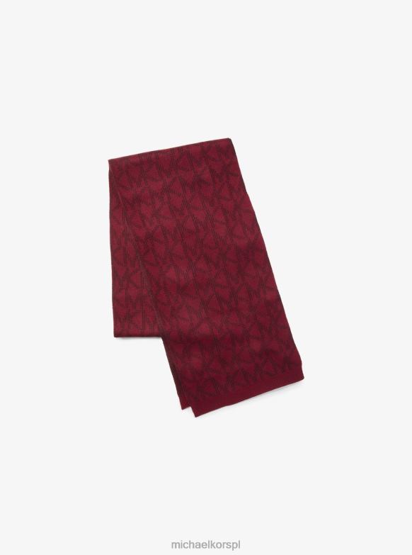 Zestaw żakardowych akcesoriów z logo na zimne dni kobiety Michael Kors ciemny rubin LHN662762 Akcesoria