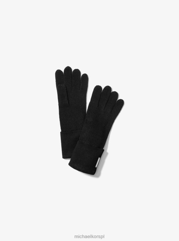 Zestaw żakardowych akcesoriów z logo na zimne dni kobiety Michael Kors czarny LHN662763 Akcesoria