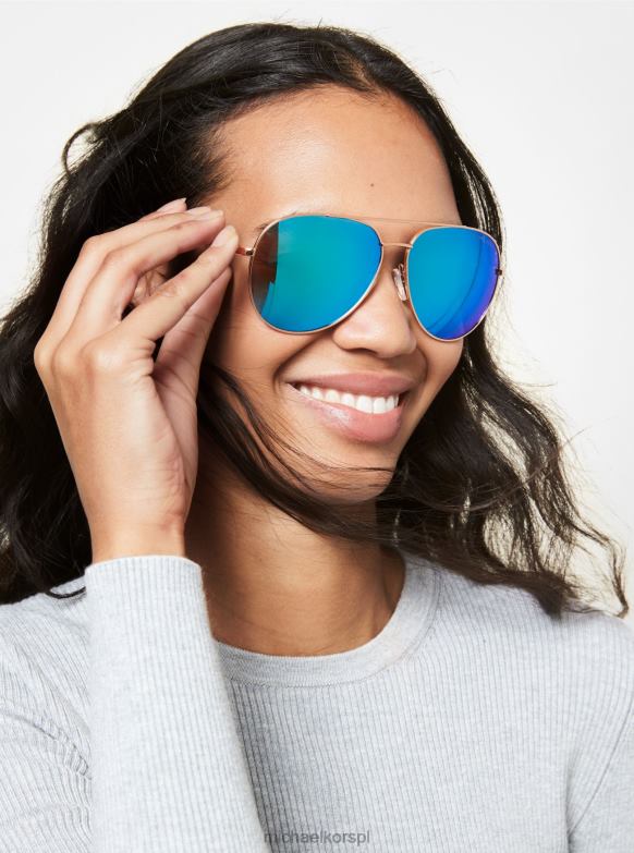 okulary rodinara kobiety Michael Kors różowe złoto/kobalt LHN662671 Akcesoria