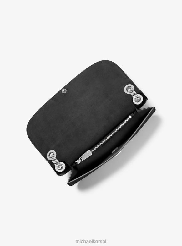 Kolekcja Christie Średnia skórzana torba kopertowa kobiety Michael Kors czarny LHN663810 Akcesoria