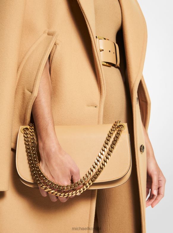 Kolekcja Christie Średnia skórzana torba kopertowa kobiety Michael Kors wielbłąd LHN663809 Akcesoria