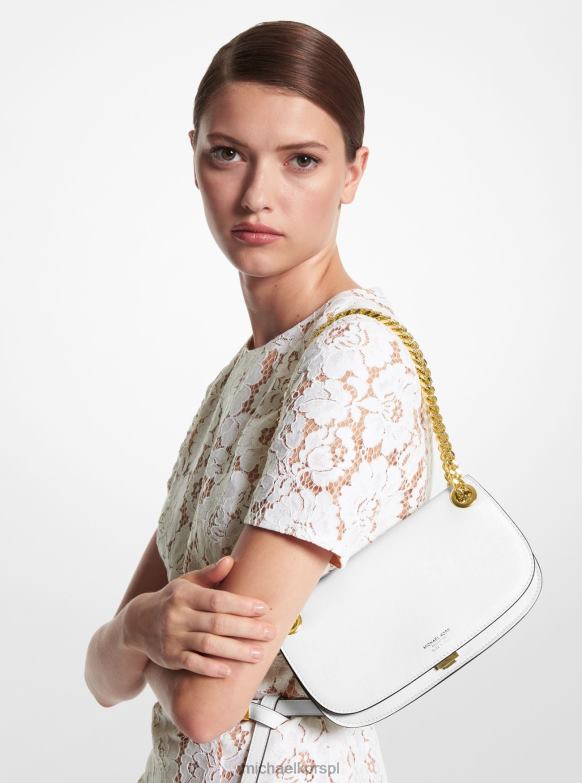 Mini skórzana torebka kopertowa z kolekcji Christie kobiety Michael Kors optyczna biel LHN663786 Akcesoria