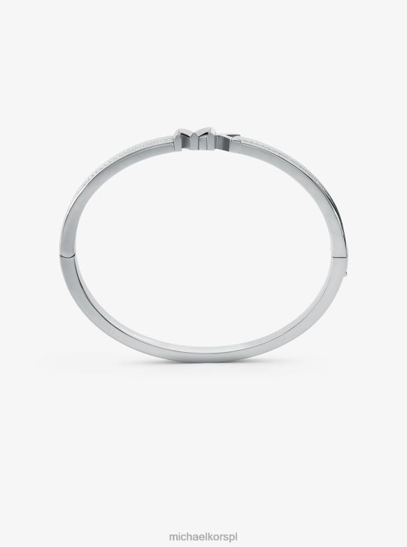 Bransoletka z logo Pave z mosiądzu powlekanego platyną kobiety Michael Kors srebro LHN662442 biżuteria