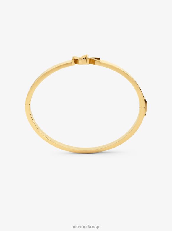 Bransoletka z logo Pave z mosiądzu, pozłacana 14-karatowym złotem kobiety Michael Kors złoto LHN662473 biżuteria