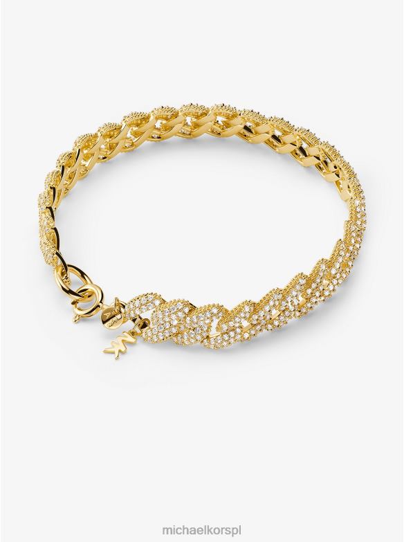 Bransoletka ze srebra najwyższej próby, platerowana metalem szlachetnym kobiety Michael Kors złoto LHN662453 biżuteria