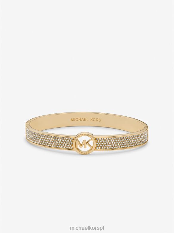 Trójkolorowa mosiężna bransoletka z logo Greenwich kobiety Michael Kors złoto LHN662461 biżuteria