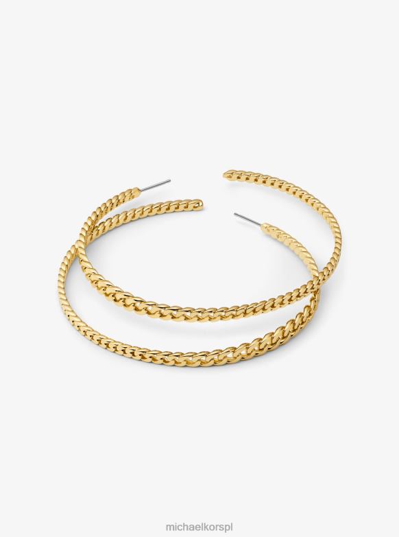 Kolczyki koła z mosiądzu pozłacanego 14-karatowym złotem kobiety Michael Kors złoto LHN662524 biżuteria