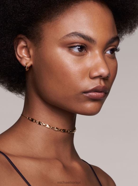 Mini-obręcze wykonane ze srebra najwyższej próby, platerowanego metalem mercer link kobiety Michael Kors różowe złoto LHN662543 biżuteria