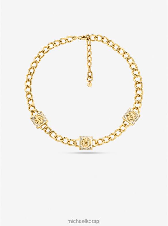 Naszyjnik trio z mosiądzu pozłacanego 14-karatowym złotem kobiety Michael Kors złoto LHN662490 biżuteria