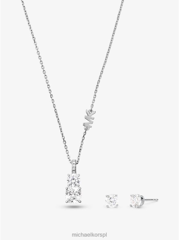 Zestaw składający się z naszyjnika i kolczyków ze srebra najwyższej próby, platerowanego metalem szlachetnym kobiety Michael Kors srebro LHN662510 biżuteria