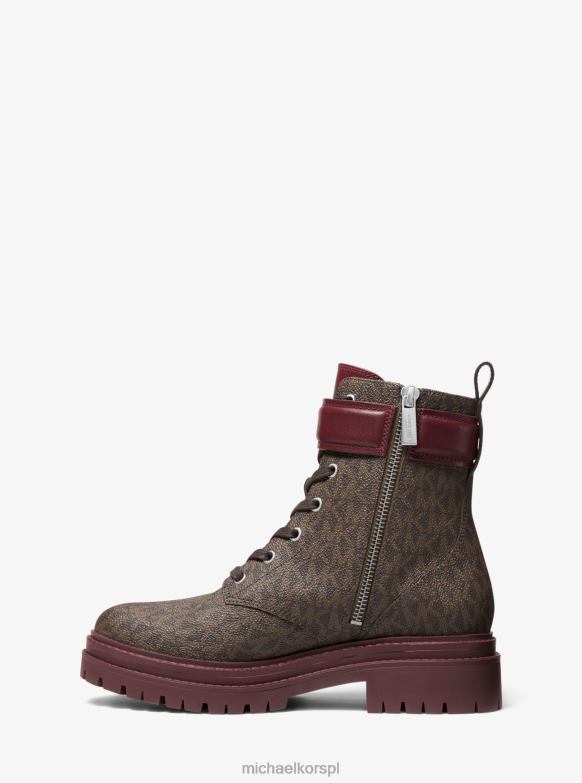 Buty bojowe z logo Parkera kobiety Michael Kors merlot LHN662176 buty
