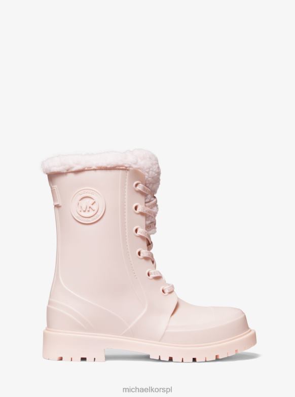 Kalosze przeciwdeszczowe montaigne z PCV, wyściełane sztucznym barankiem kobiety Michael Kors delikatny róż LHN662150 buty