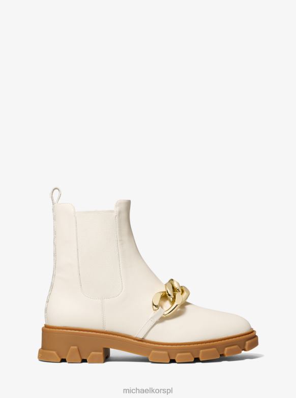 Ozdobione skórzanym butem Scarlett kobiety Michael Kors To krem LHN662181 buty