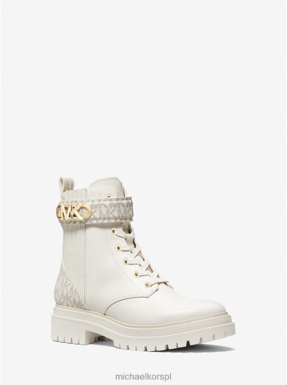 Skórzane buty bojowe Parker kobiety Michael Kors krem LHN662112 buty