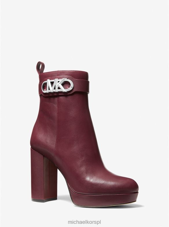 Skórzane buty na platformie Parker kobiety Michael Kors merlot LHN662091 buty