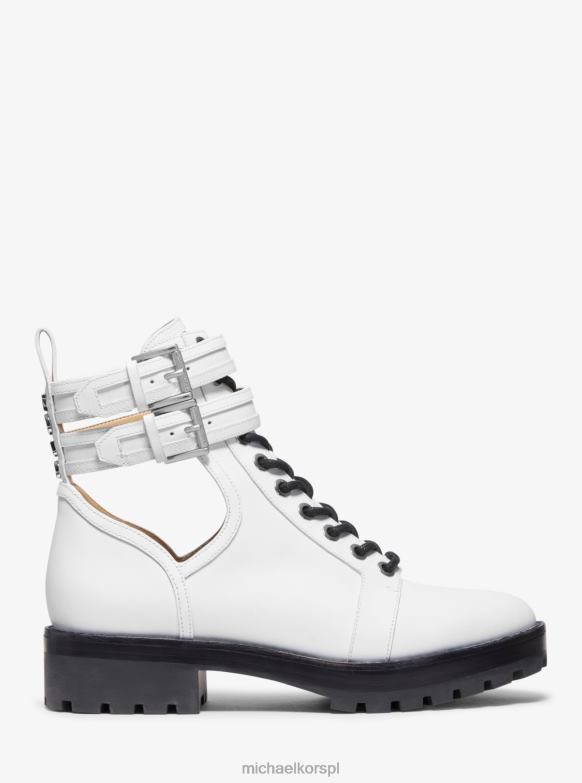 Skórzany but bojowy Bensen kobiety Michael Kors optyczna biel LHN662216 buty