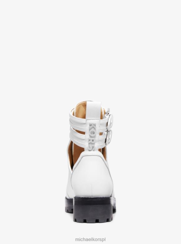 Skórzany but bojowy Bensen kobiety Michael Kors optyczna biel LHN662216 buty