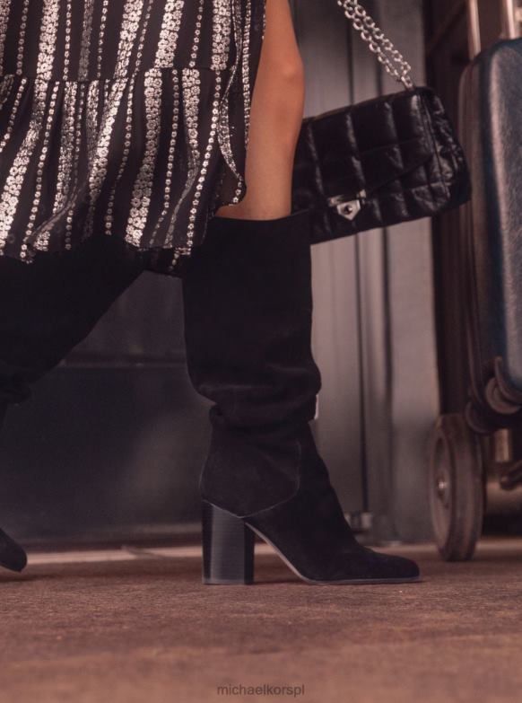 Zamszowe buty firmy Leigh kobiety Michael Kors czarny LHN662125 buty