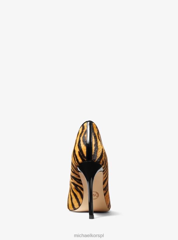 Parker z włosiem cielęcym i skórzaną czółenką z nadrukiem tygrysa kobiety Michael Kors aksamitka LHN662300 buty