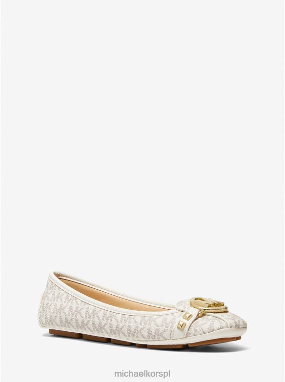 Mokasyny z logo firmy Fulton nabijane ćwiekami kobiety Michael Kors wanilia LHN662262 buty