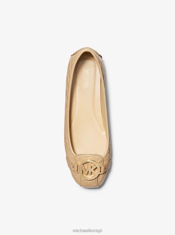 Mokasyny ze sztucznej skóry z wytłoczonym logo Fulton kobiety Michael Kors wielbłąd LHN662271 buty