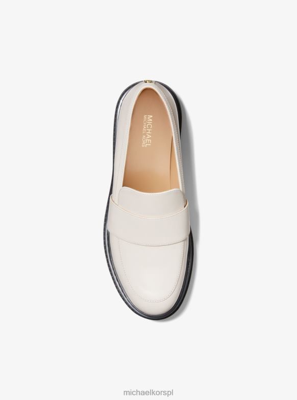 Skórzane mokasyny marki Parker kobiety Michael Kors To krem LHN662243 buty