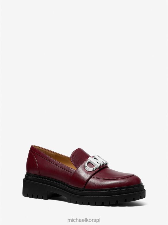Skórzane mokasyny marki Parker kobiety Michael Kors merlot LHN662238 buty