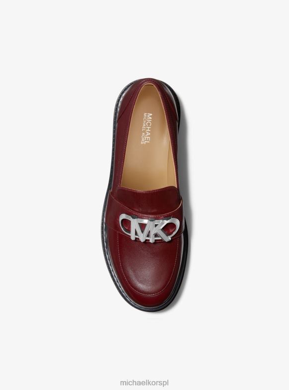 Skórzane mokasyny marki Parker kobiety Michael Kors merlot LHN662238 buty