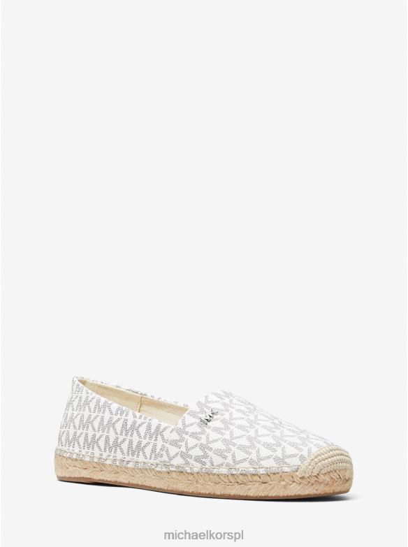 Wsuwane espadryle z logo Kendrick kobiety Michael Kors optyczny biały/czarny LHN662223 buty