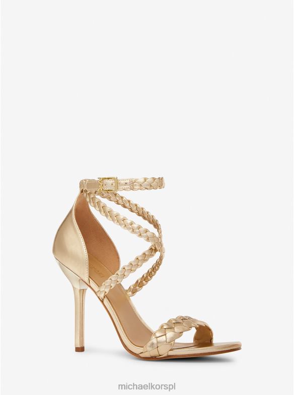 Astrid – plecione, metaliczne sandały ze sztucznej skóry kobiety Michael Kors blade złoto LHN662042 buty