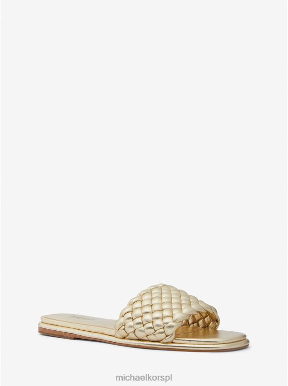 Metaliczne plecione sandały Amelia kobiety Michael Kors blade złoto LHN662084 buty