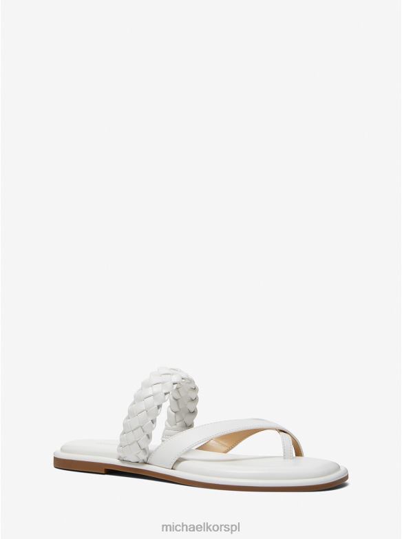 Sandały Alba, plecione ze sztucznej skóry kobiety Michael Kors optyczna biel LHN662055 buty