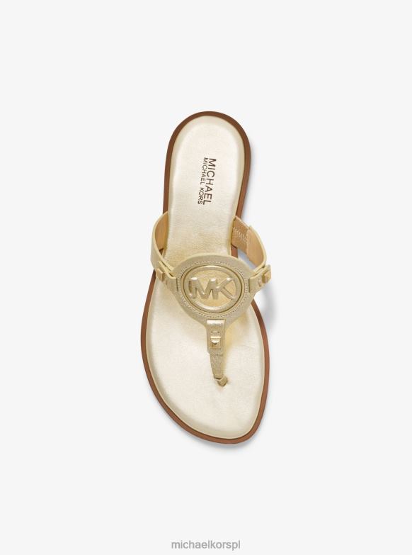 Sandały Aubrey z metalowym wycięciem i paskiem w kształcie litery T kobiety Michael Kors blade złoto LHN662012 buty