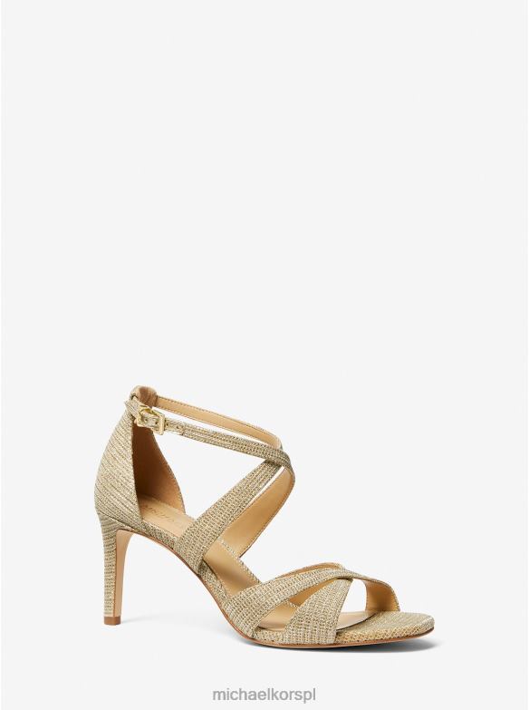 Sandały Kinsley z brokatową siateczką i łańcuszkiem kobiety Michael Kors blade złoto LHN662015 buty