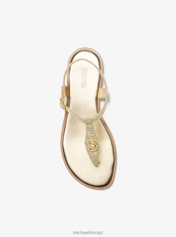 Sandały Mallory z brokatowym łańcuszkiem i paskiem w kształcie litery T kobiety Michael Kors blade złoto LHN661905 buty