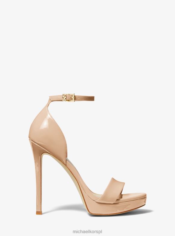 Sandały na platformie z lakierowanej skóry Jordyn kobiety Michael Kors lekki rumieniec LHN661888 buty