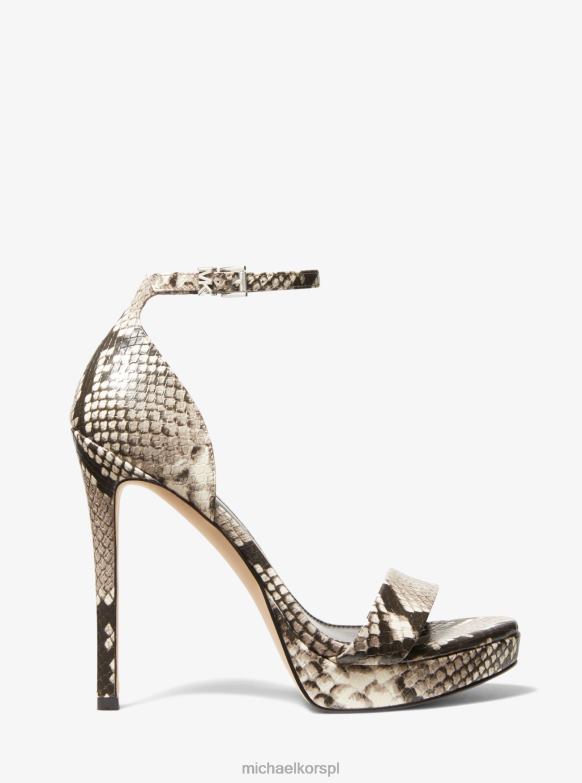 Sandały na platformie ze sztucznej skóry jordyn z wytłoczonym wzorem węża kobiety Michael Kors piasek LHN662030 buty