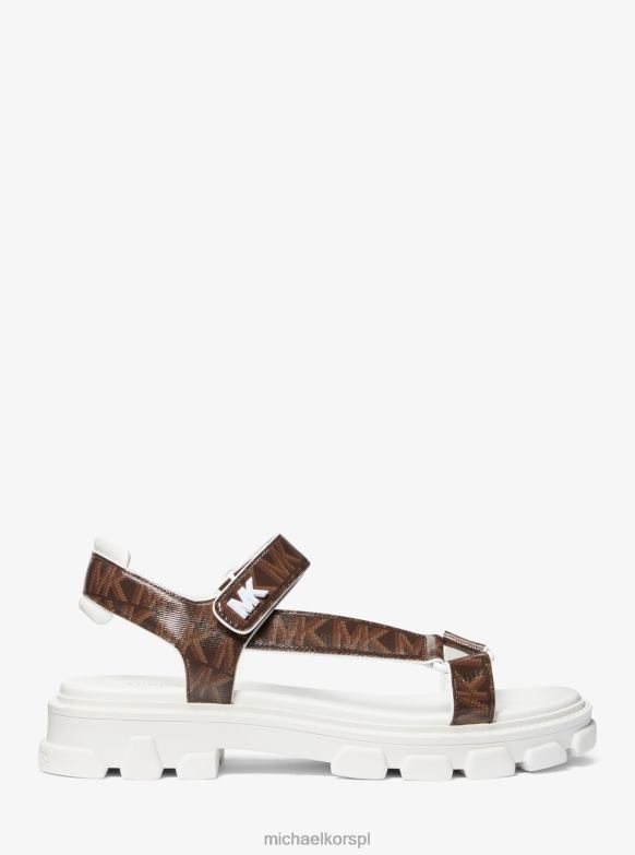 Sandały z logo Riley kobiety Michael Kors brązowy LHN661986 buty