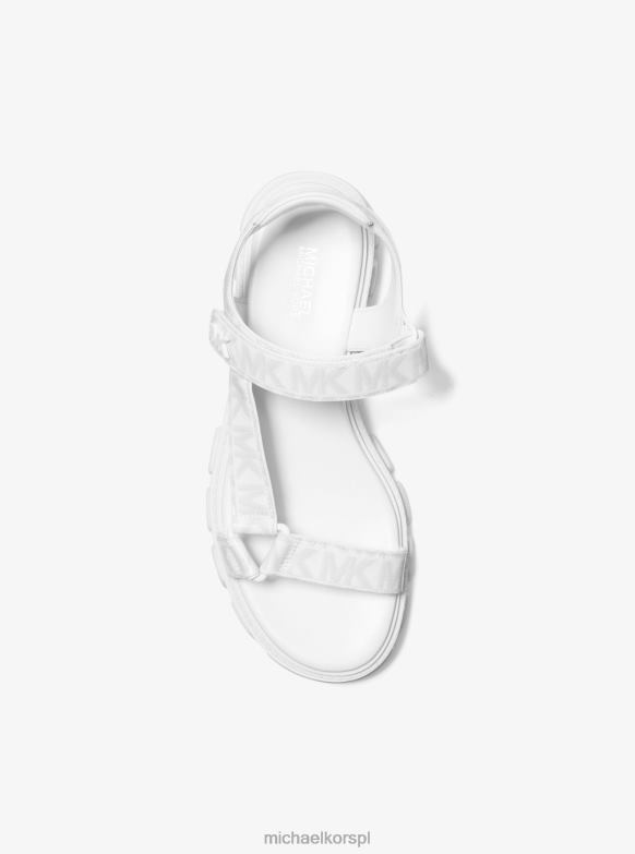 Sandały z logo Riley kobiety Michael Kors optyczna biel LHN661988 buty