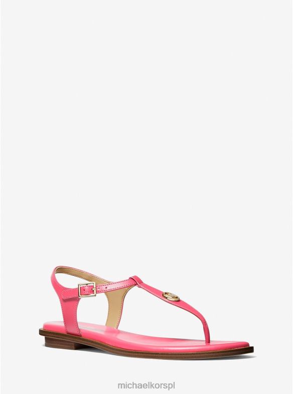 Sandały ze skóry Mallory z paskiem w kształcie litery T kobiety Michael Kors pelargonia LHN661895 buty