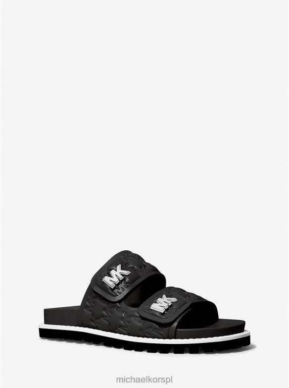 Sandały ze sztucznej skóry z wytłoczonym logo kobiety Michael Kors czarny LHN661921 buty