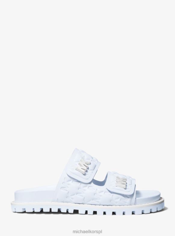 Sandały ze sztucznej skóry z wytłoczonym logo kobiety Michael Kors miękkie niebo LHN661920 buty