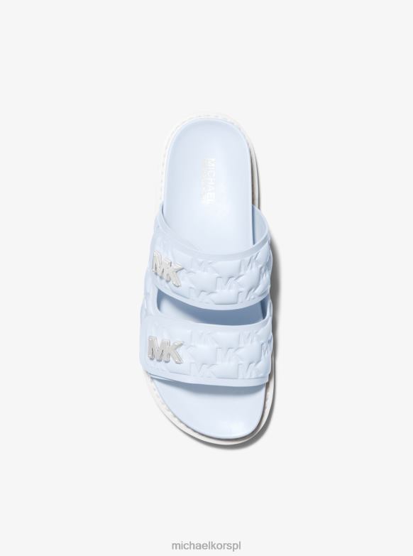 Sandały ze sztucznej skóry z wytłoczonym logo kobiety Michael Kors miękkie niebo LHN661920 buty