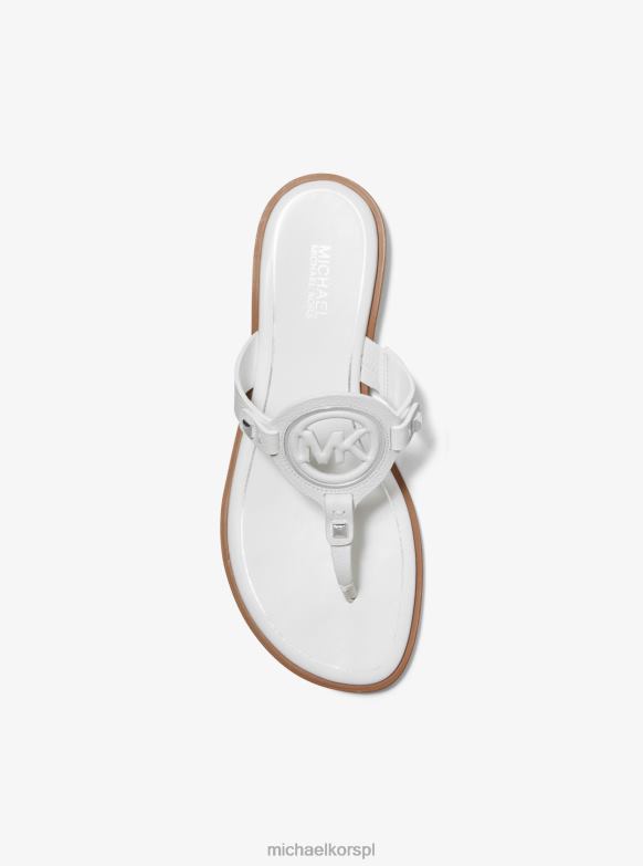 Skórzane sandały Aubrey z wycięciem i paskiem w kształcie litery T kobiety Michael Kors optyczna biel LHN662016 buty