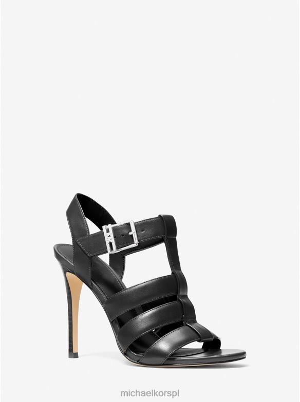 Skórzane sandały firmy Jagger kobiety Michael Kors czarny LHN661928 buty