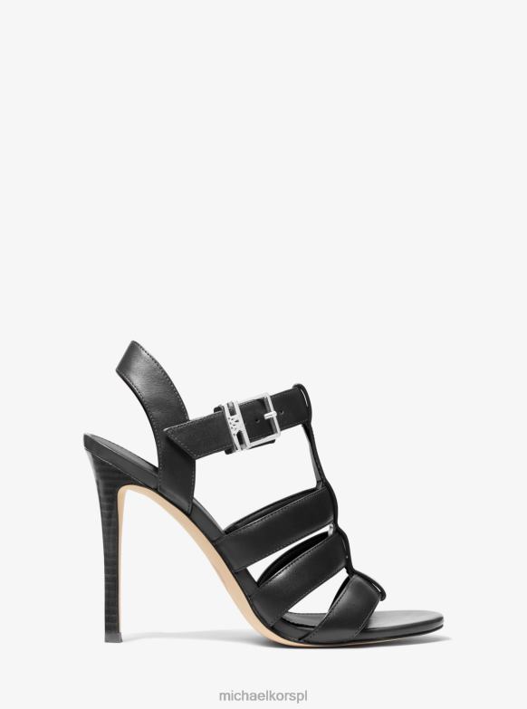 Skórzane sandały firmy Jagger kobiety Michael Kors czarny LHN661928 buty
