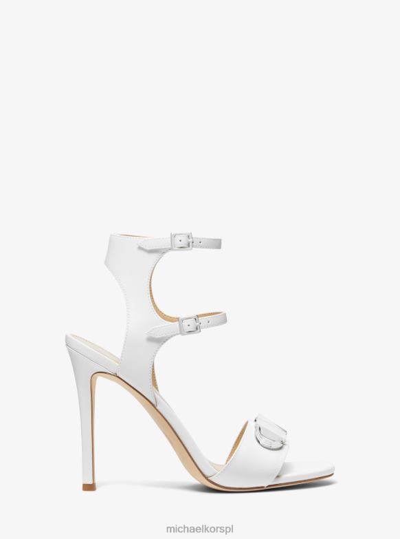 Skórzane sandały marki Parker kobiety Michael Kors optyczna biel LHN661969 buty