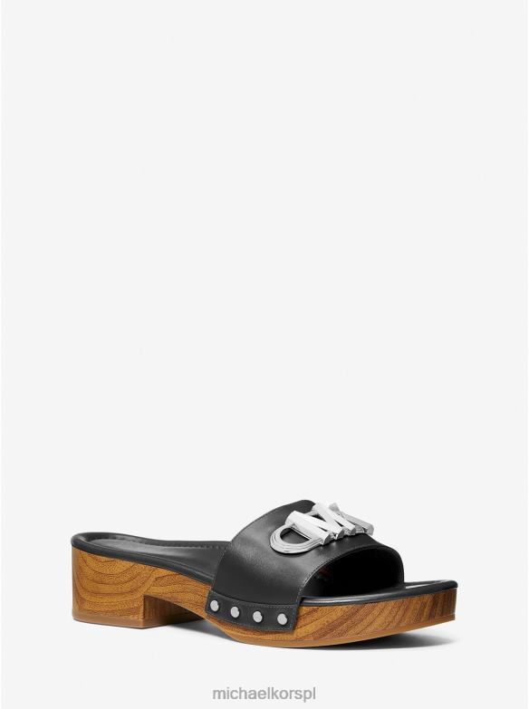 Skórzane sandały na platformie Parker kobiety Michael Kors czarny LHN661874 buty