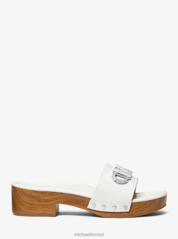 Skórzane sandały na platformie Parker kobiety Michael Kors optyczna biel LHN661872 buty