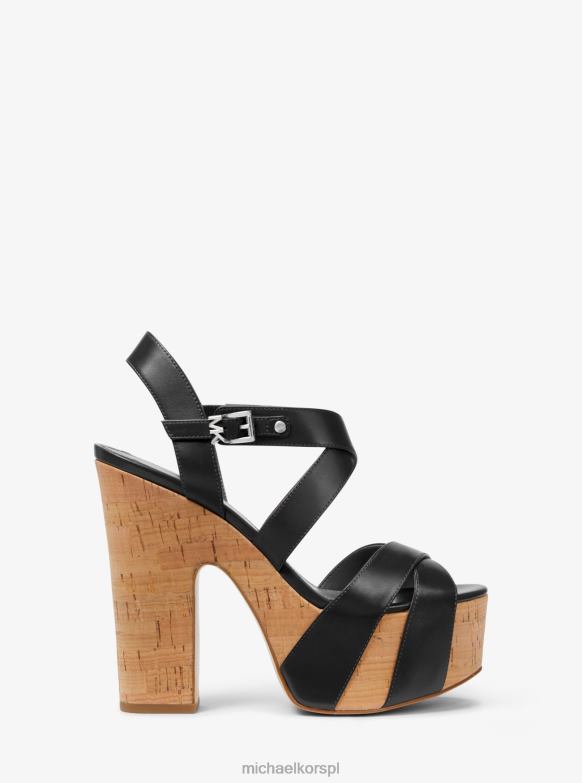 Skórzane sandały na platformie Suki kobiety Michael Kors czarny LHN661912 buty